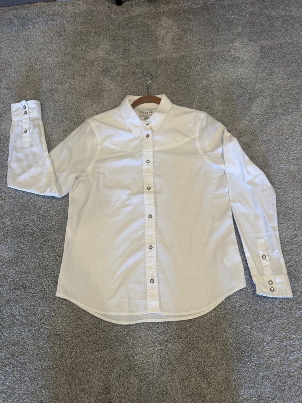 Tecovas Crisp White Western-Style Snap Shirt